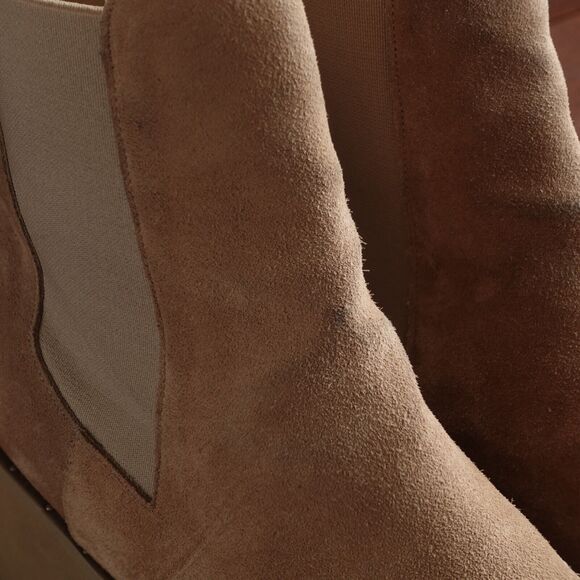 Freda Salvador Boots Womens Size 6.5 Beige Brooke Suede Chelsea Lug Sole Ankle - Picture 5 of 16